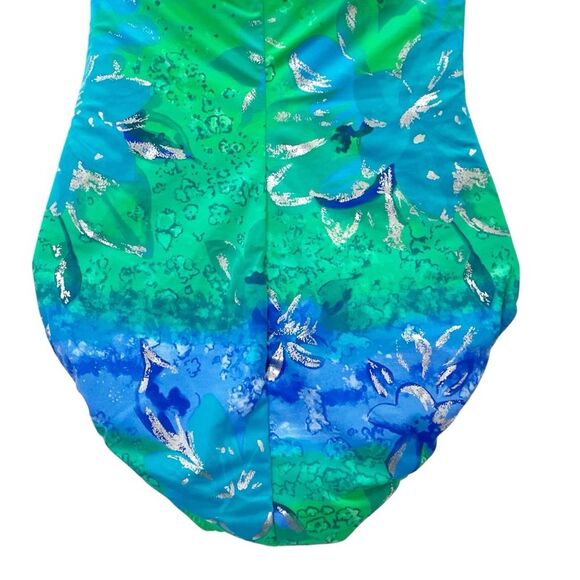 NWT Carol Wior Swimsuit Size 14 Multicolor One Piece Shaping Slimsuit USA Made - Picture 7 of 13